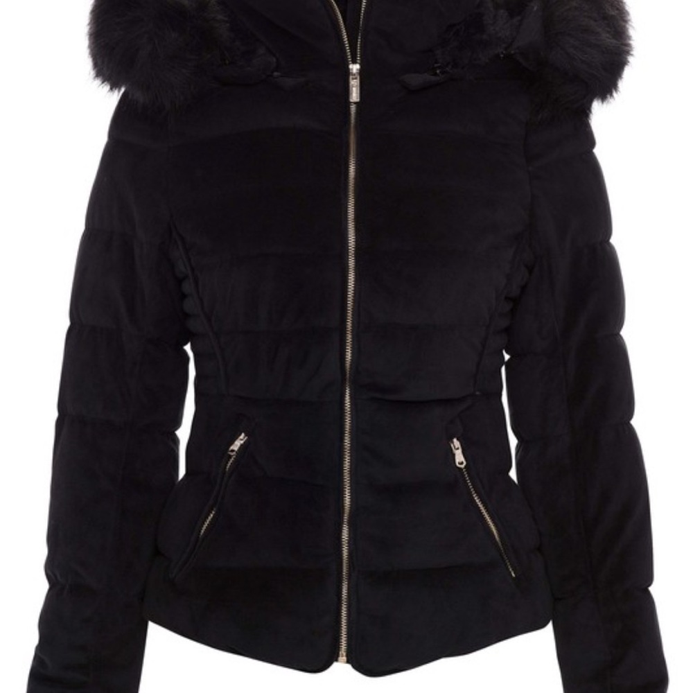 Velvet puffer coat